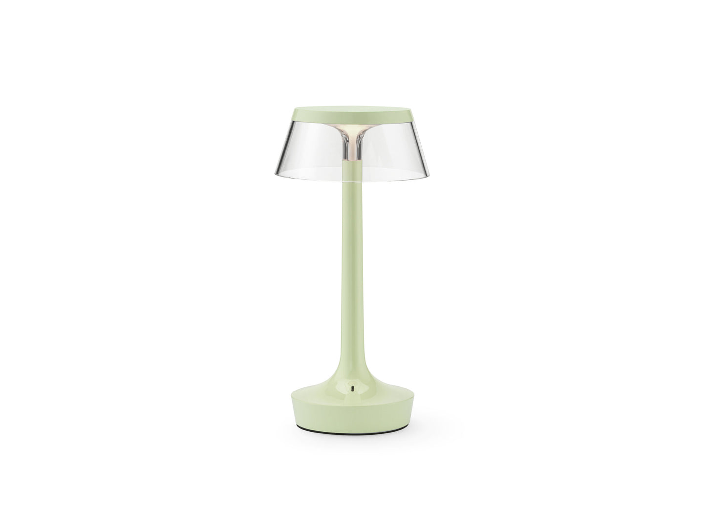 Bon Jour Unplugged Portable Lamp by Flos - Fresh Mint / Transparent Crown