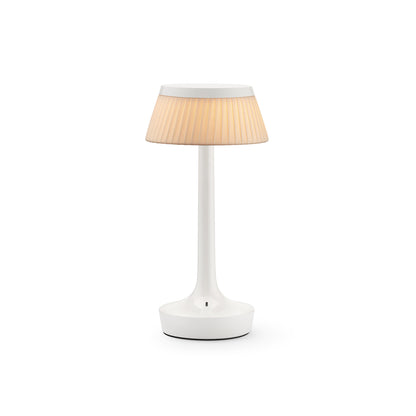 Bon Jour Unplugged Portable Lamp by Flos - Almost White / Fabric Crown