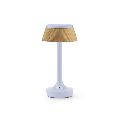 Bon Jour Unplugged Portable Lamp by Flos - Fade Blue / Rattan Crown