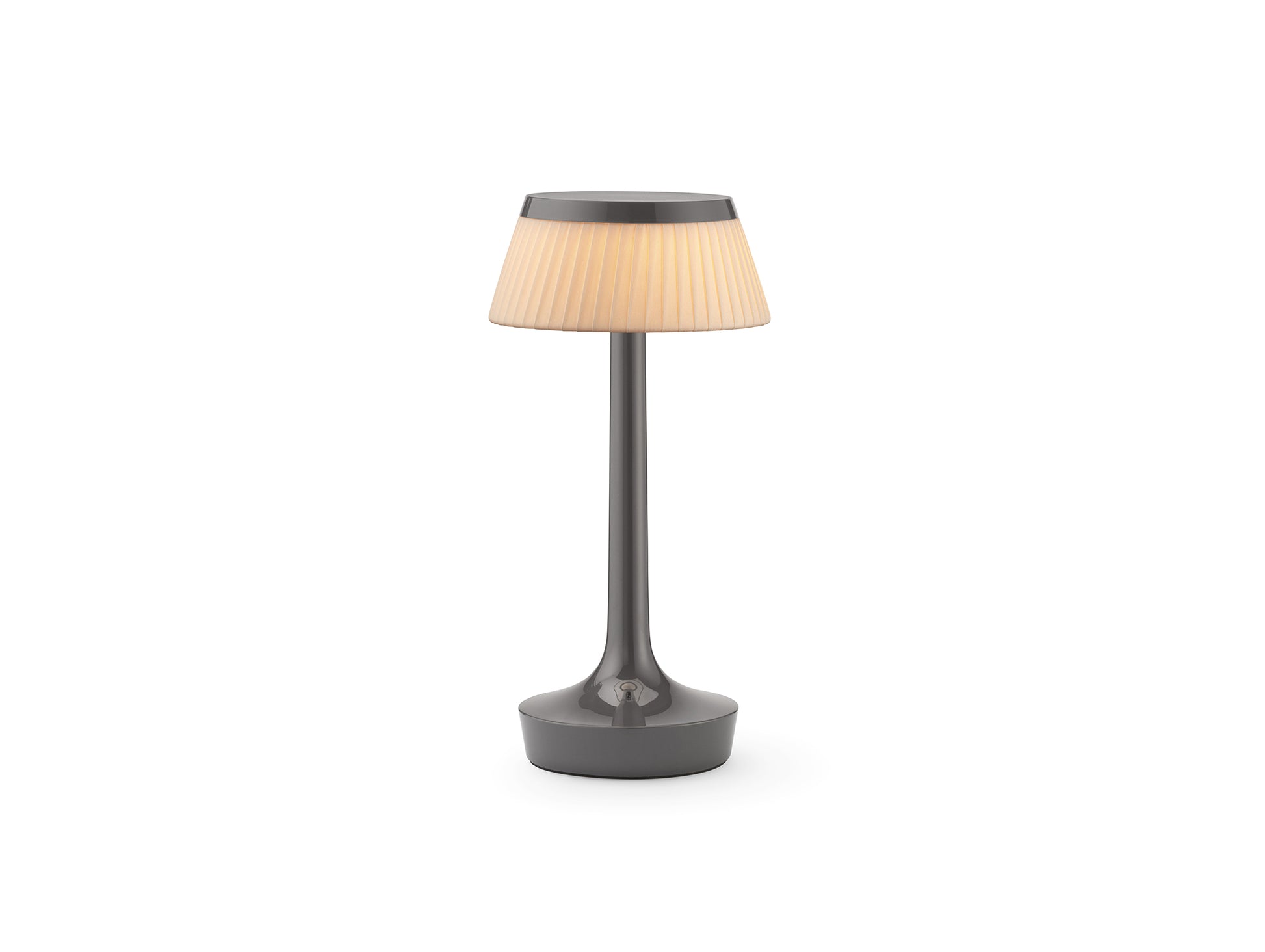 Bon Jour Unplugged Portable Lamp by Flos - Stormy Grey / Fabric Crown