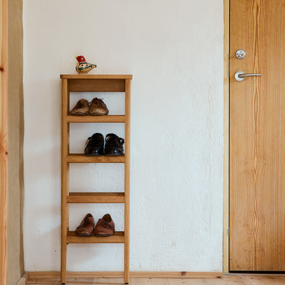 A Line Shoe Rack by Form and Refine - Oiled Oak