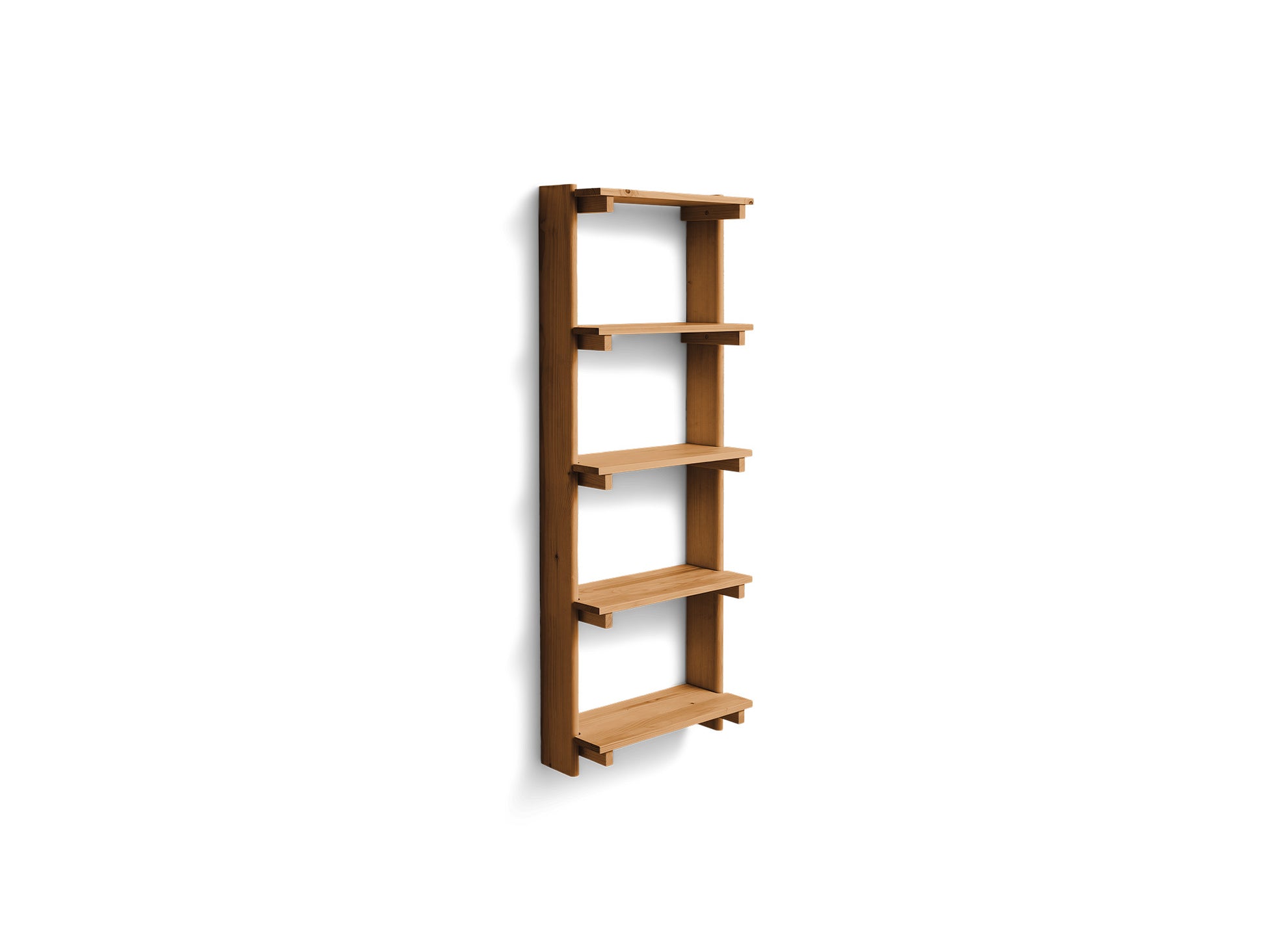 Beam Wall Shelf 5 by Form & Refine - Deep Brown Matt Lacquered Pine