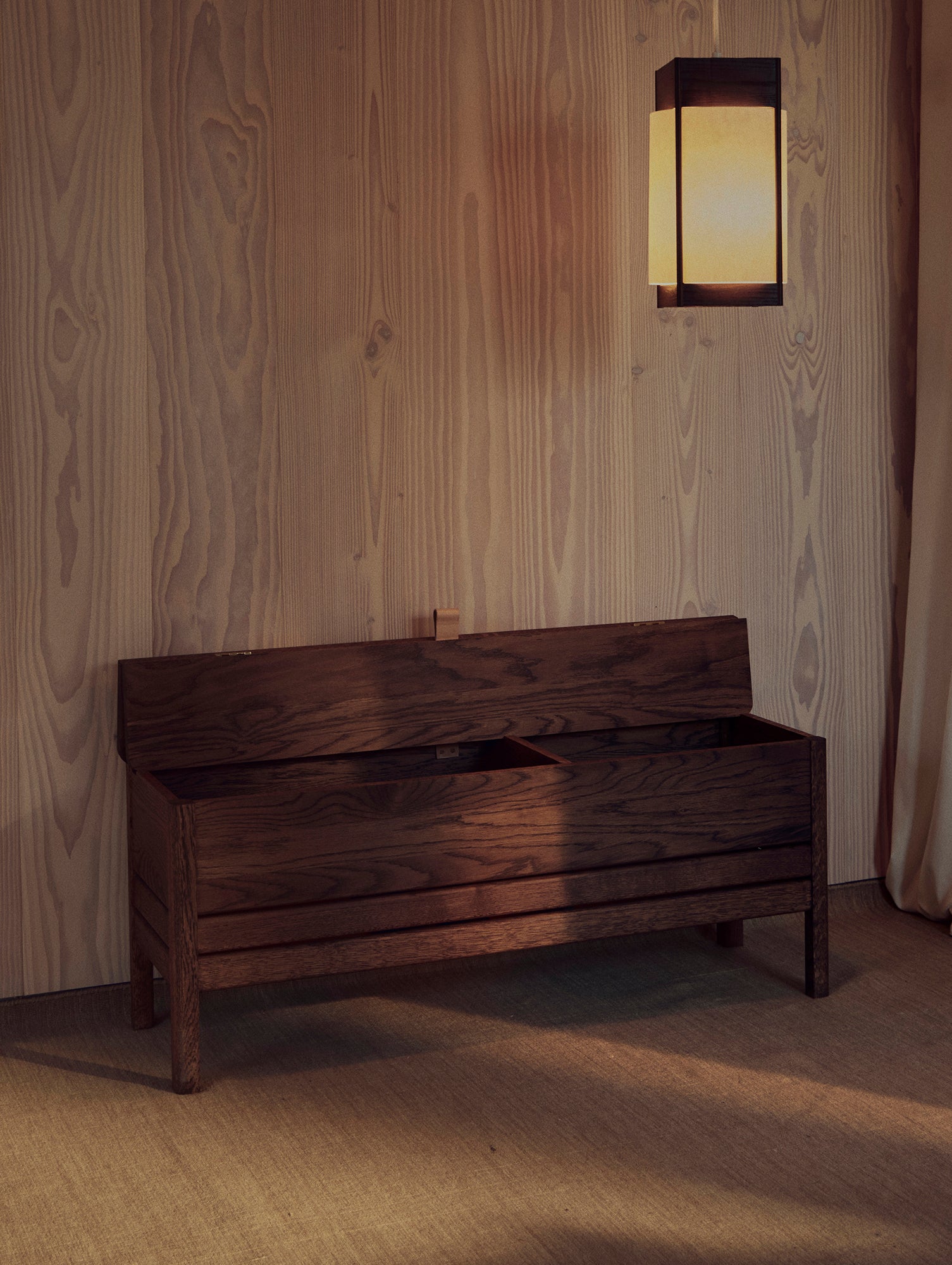 A Line Storage Bench by Form & Refine - Smoked Oiled Oak