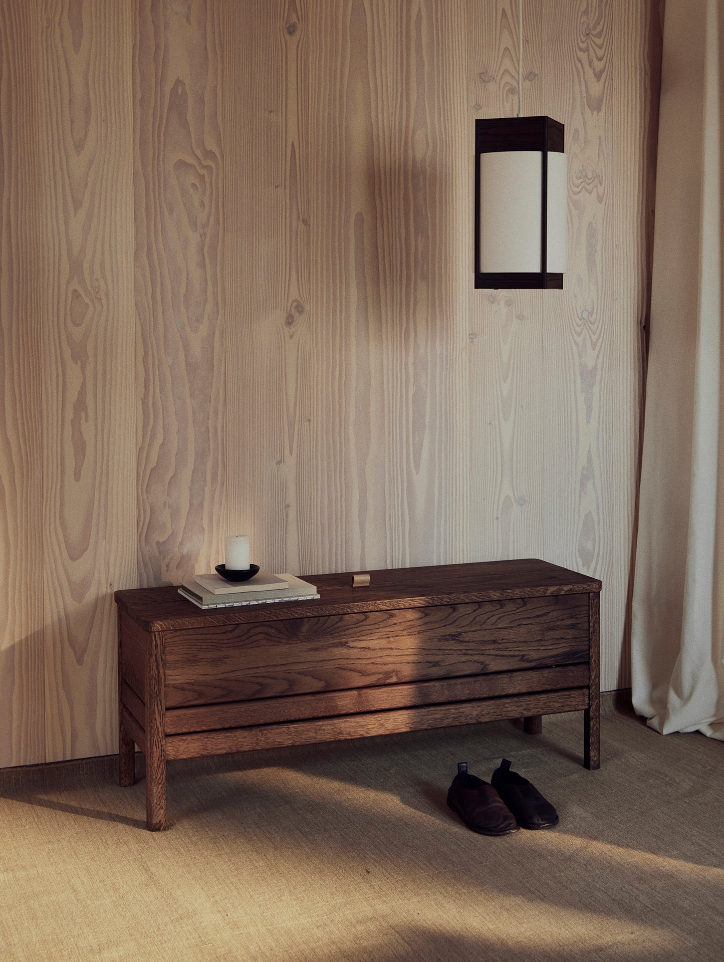 A Line Storage Bench by Form & Refine - Smoked Oiled Oak