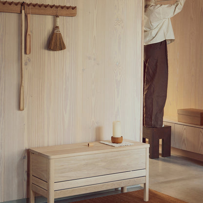 A Line Storage Bench 90 cm by Form & Refine - White Oiled Oak