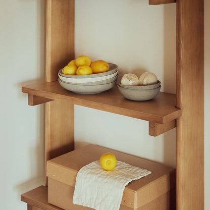 Beam Wall Shelf 5 by Form & Refine - Deep Brown Matt Lacquered Pine