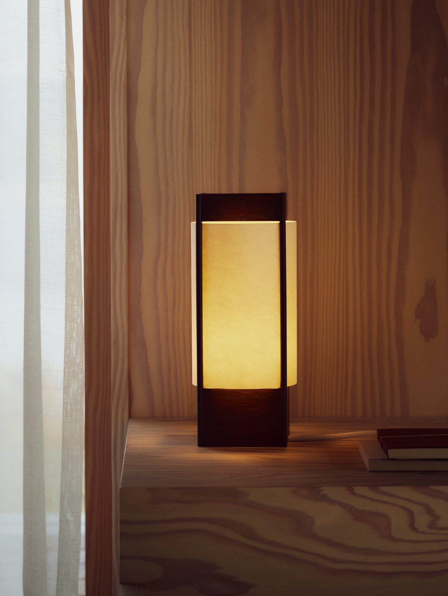 Andon Table Lamp by Form & Refine - Dark Brown Lacquered Ash