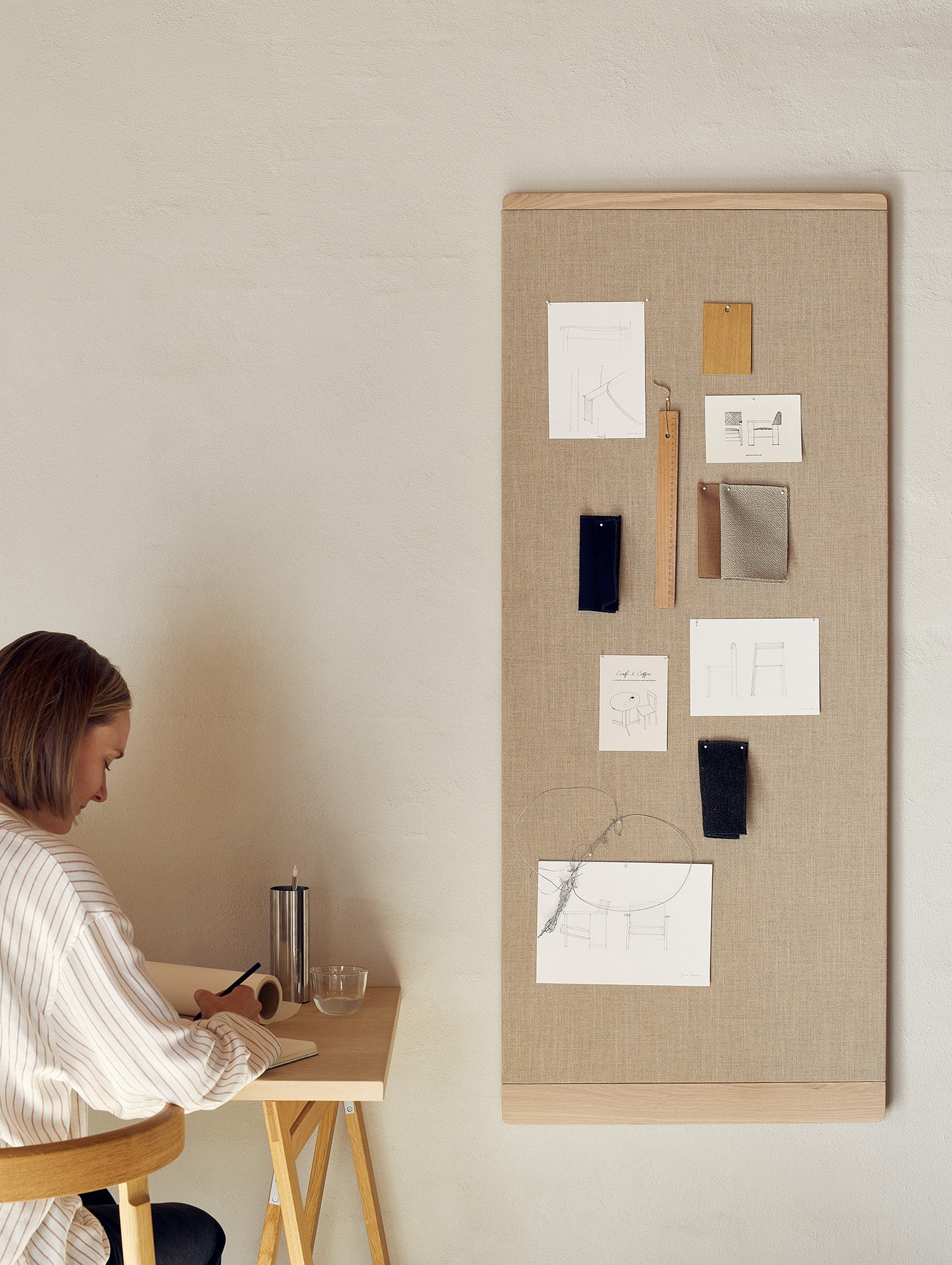 Rim Pinboard by Form & Refine - 60 x 145 cm / White Oiled Oak 