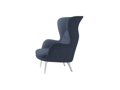Ro Lounge Chair - Single Upholstery by Fritz Hansen - JH1 / Christianshavn Blue 1154