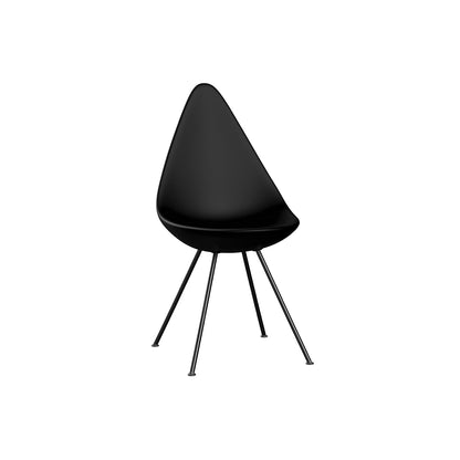 Drop Dining Chair Plastic (3110) by Fritz Hansen - Black / Black Base
