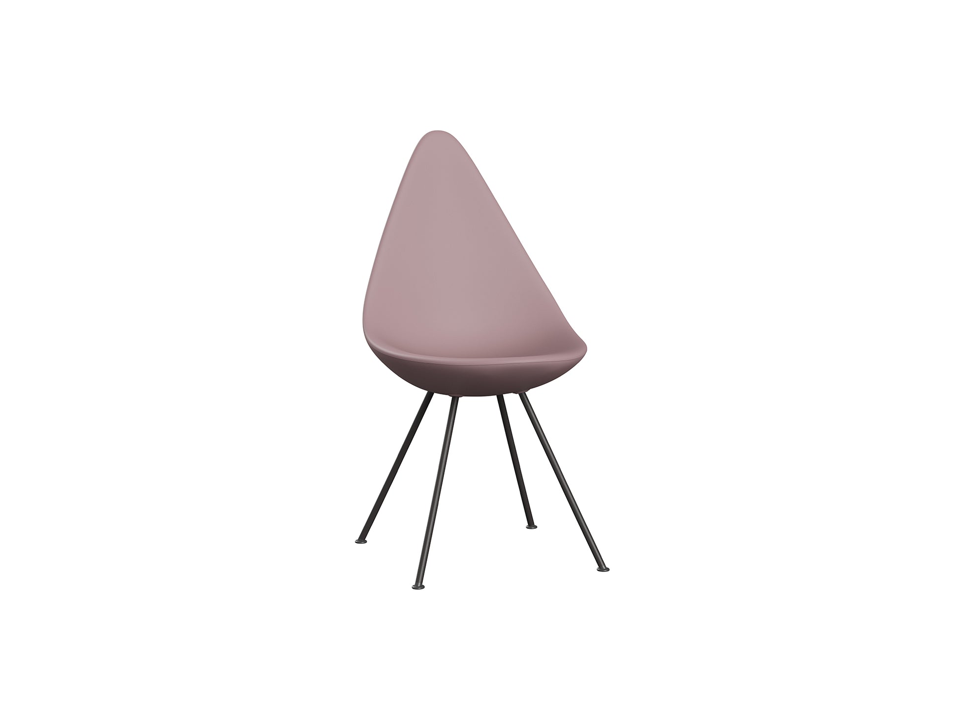 Drop Dining Chair Plastic (3110) by Fritz Hansen - Pale Rose / Warm Graphite Base