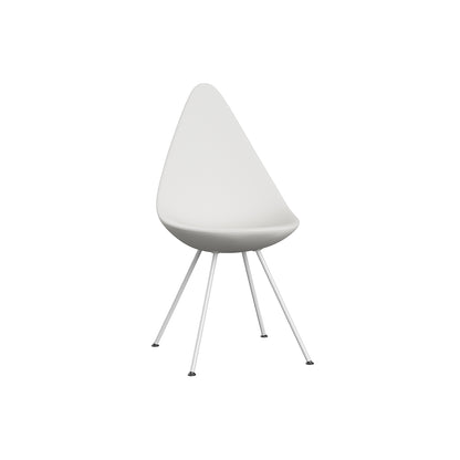 Drop Dining Chair Plastic (3110) by Fritz Hansen - White / White Base