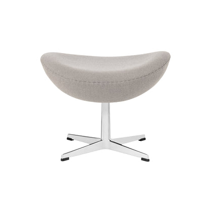 Egg Footstool by Fritz Hansen - Brushed Aluminium / Capture Light Warm Grey 4101