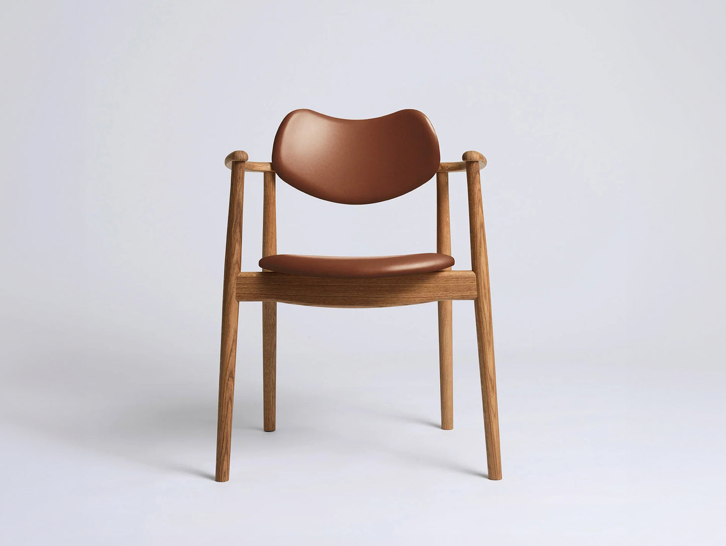 Regatta Chair Seat and Back Upholstered by Ro Collection - Oiled Oak / Supreme Cognac Leather