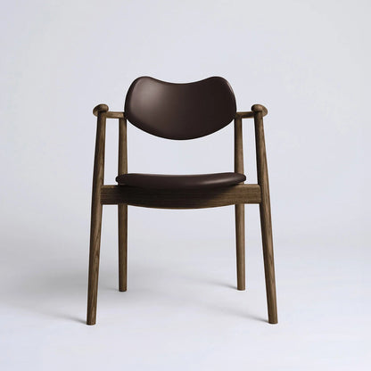 Regatta Chair Seat and Back Upholstered by Ro Collection - Smoked Oak / Exclusive Chocolate Brown Leather