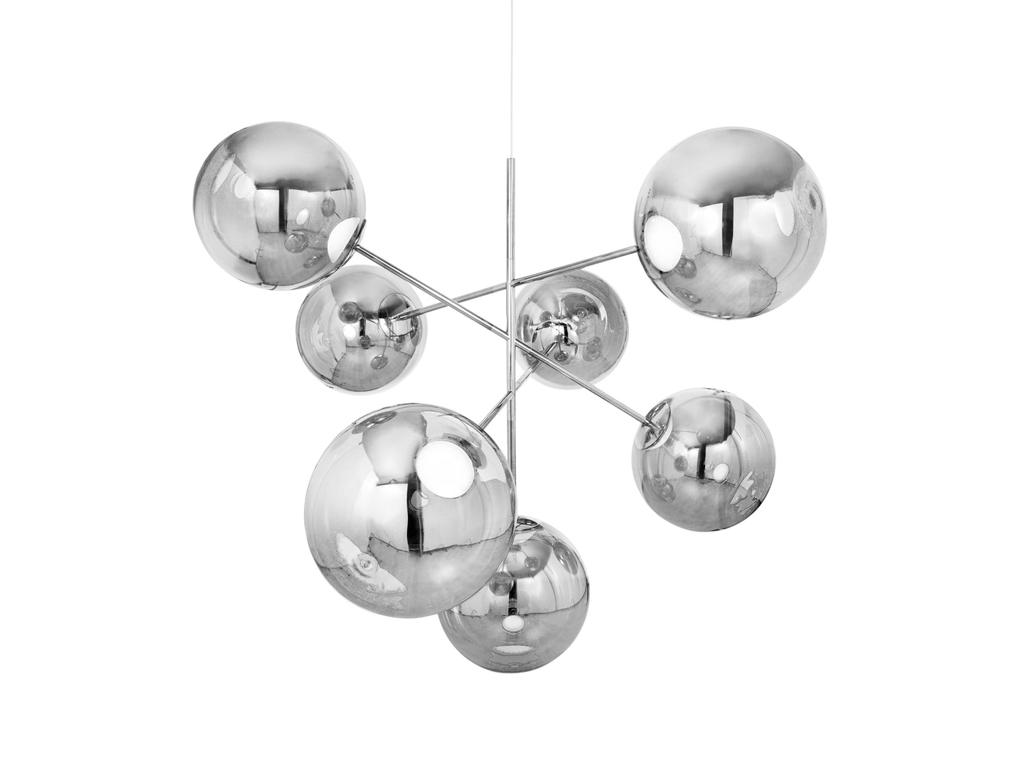 Globe LED Chandelier Opal by Tom Dixon - Large / Silver