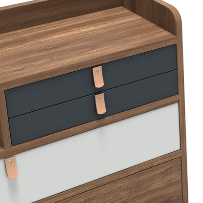 Gaston Writing Desk by Hartô - Width: 80 cm, Walnut / Light Grey / Slate Grey