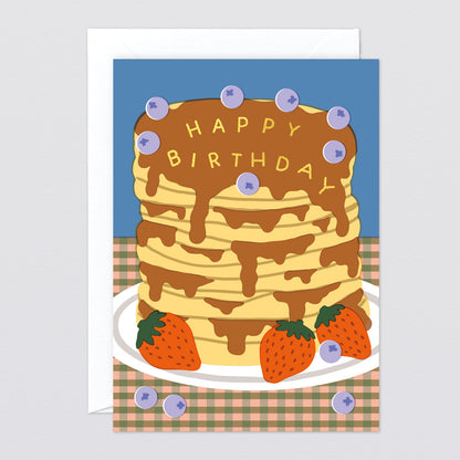 'Happy Birthday Pancakes' Foiled Greetings Card by Wrap