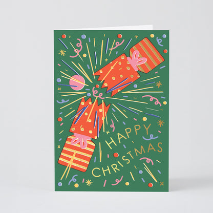 'Happy Christmas Cracker' Foiled Greetings Card by Wrap