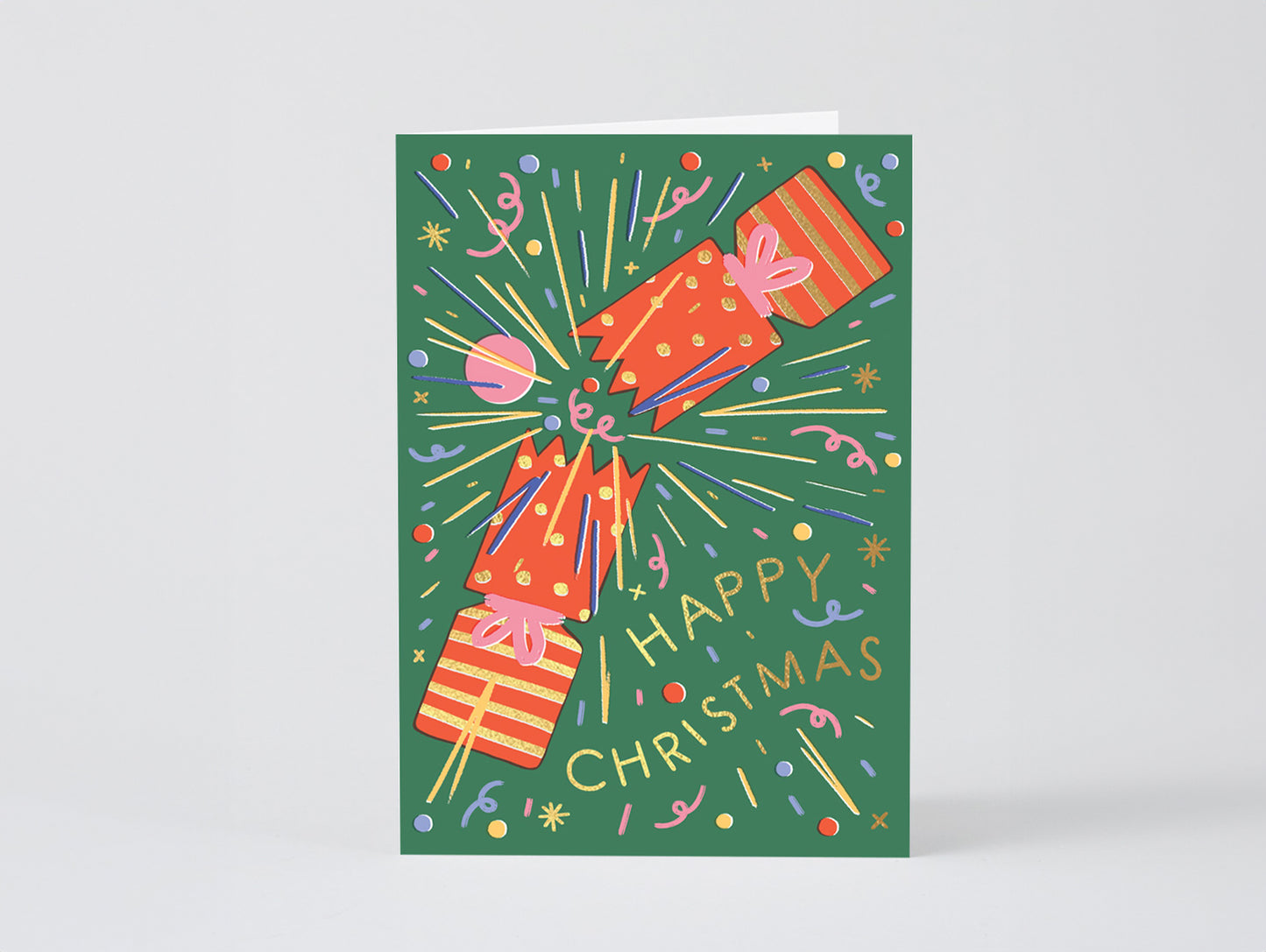 'Happy Christmas Cracker' Foiled Greetings Card by Wrap