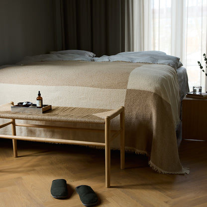 J163 Bench by FDB Mobler - Base: Lacquered Oak / Seat: Nature Paper Cord