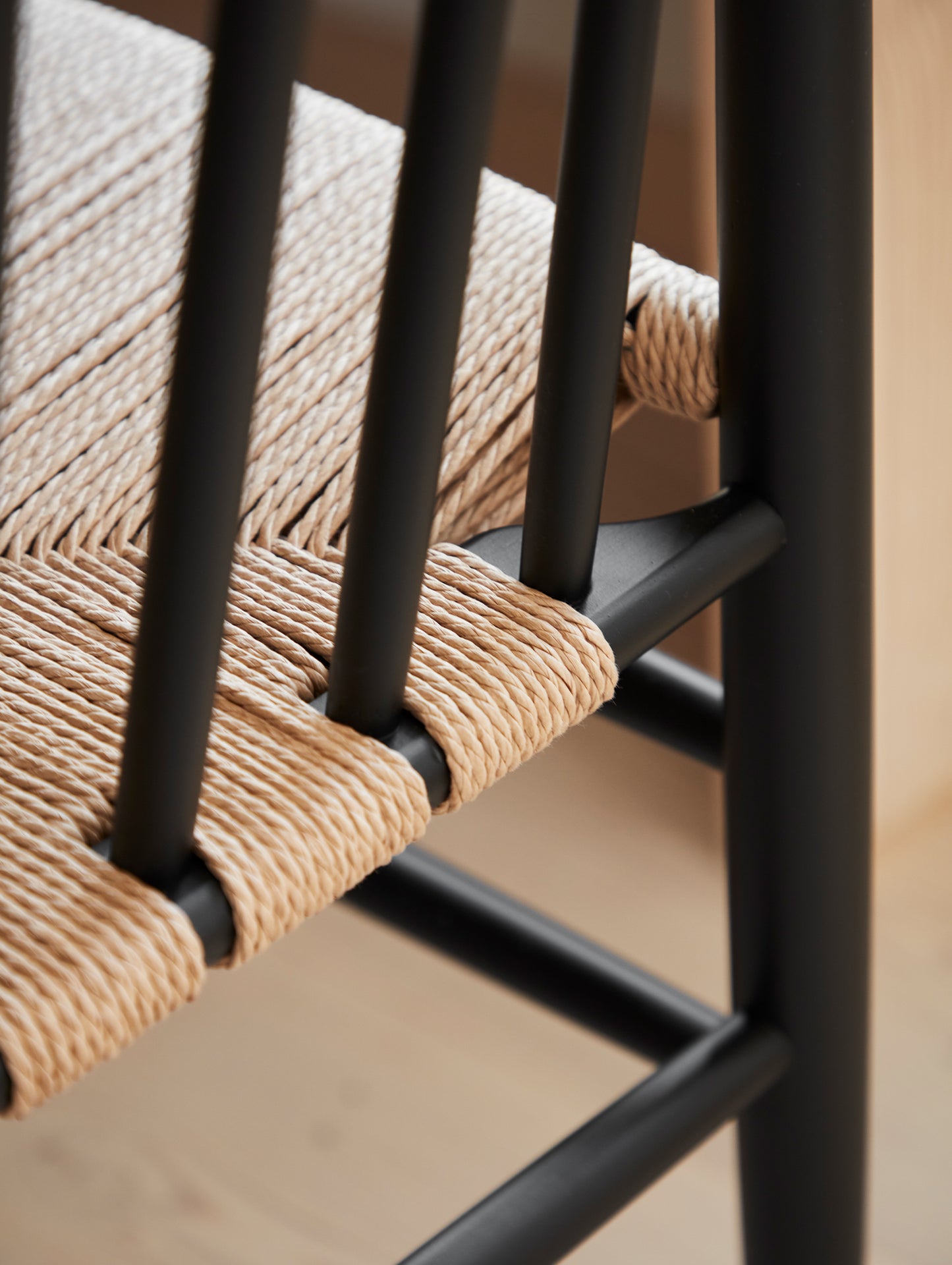 J80 Chair by FDB Mobler - Black Painted Oak