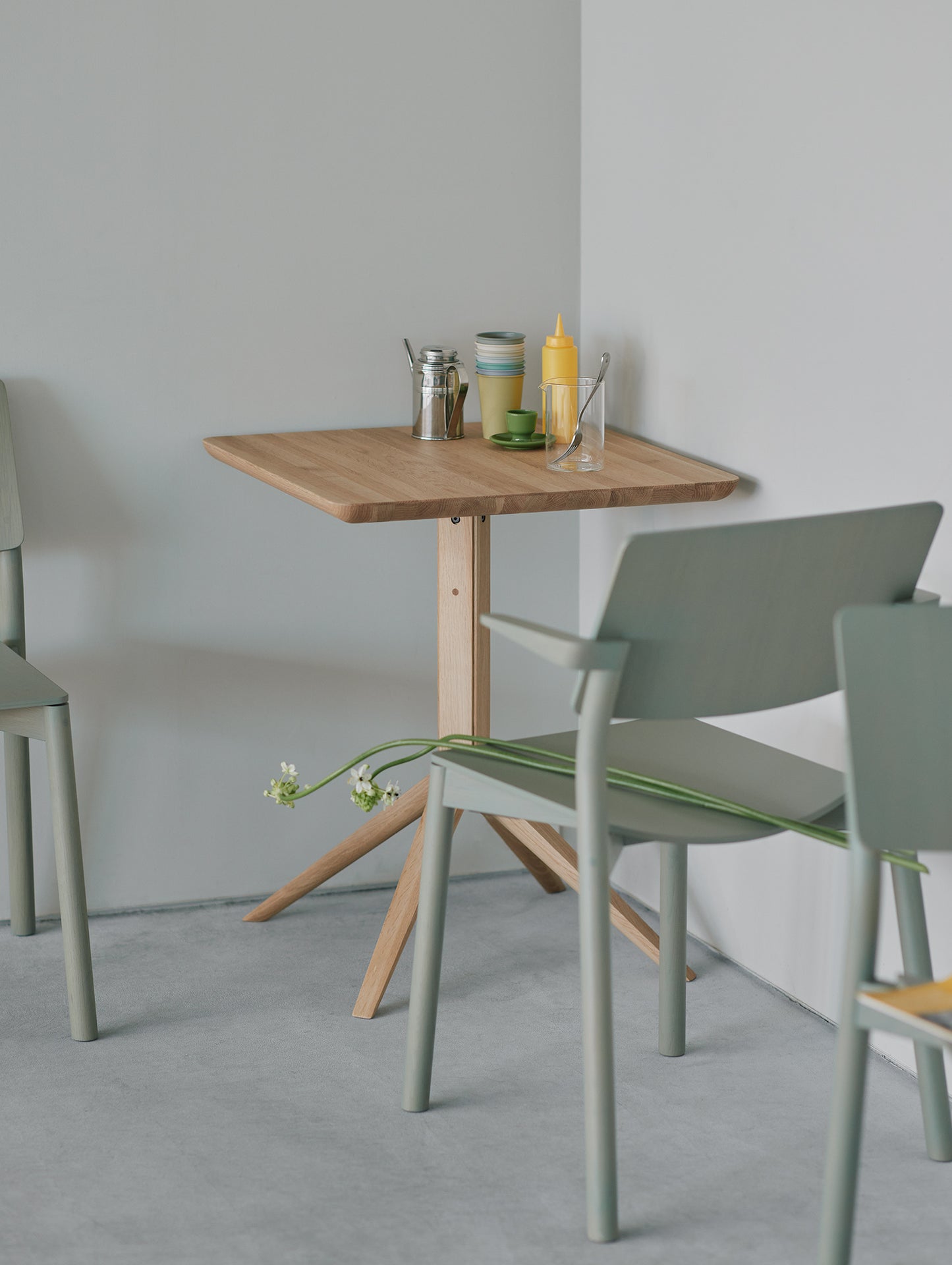 Scout Bistro Table by Karimoku New Standard - 60x60 / Lacquered Oak