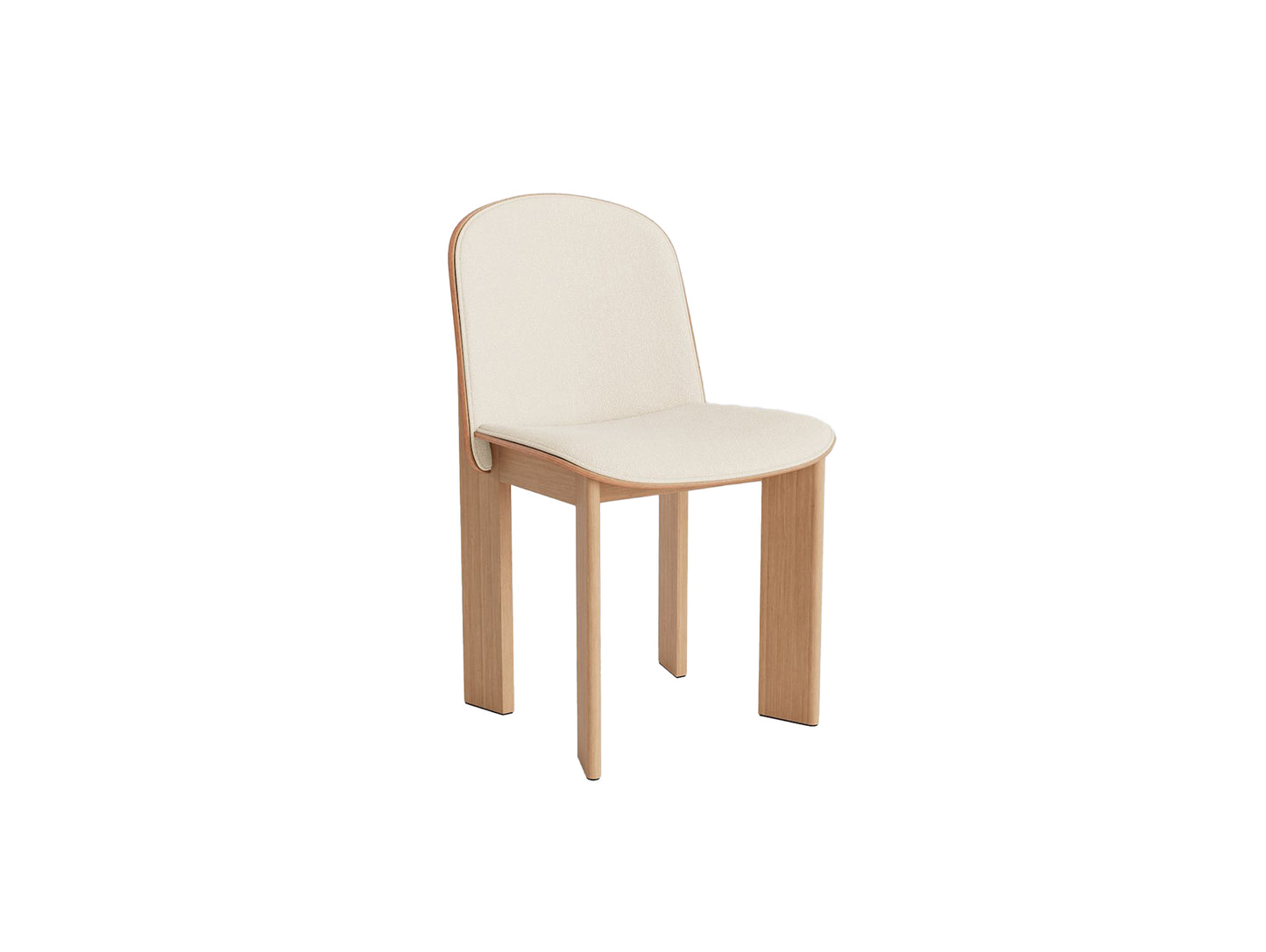 Chisel 65 Chair Front Upholstery by HAY - Lacquered Oak / Turf Cream