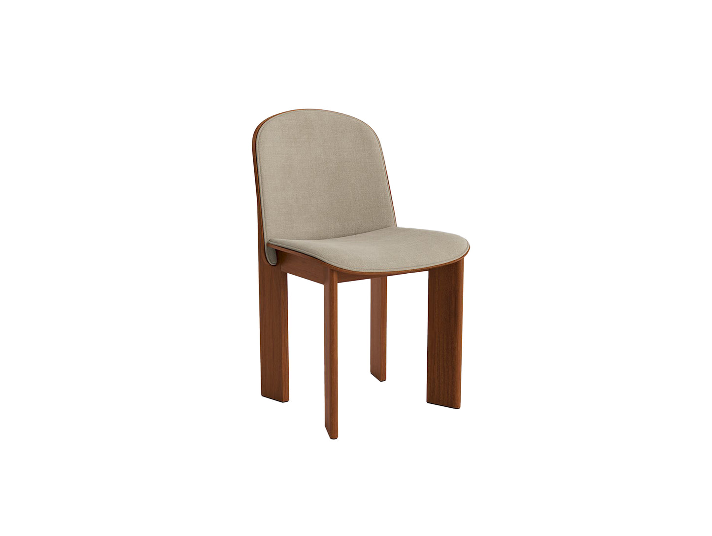 Chisel 65 Chair Front Upholstery by HAY - Lacquered Walnut / Linara 216