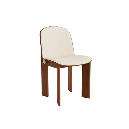 Chisel 65 Chair Front Upholstery by HAY - Lacquered Walnut / Turf Cream