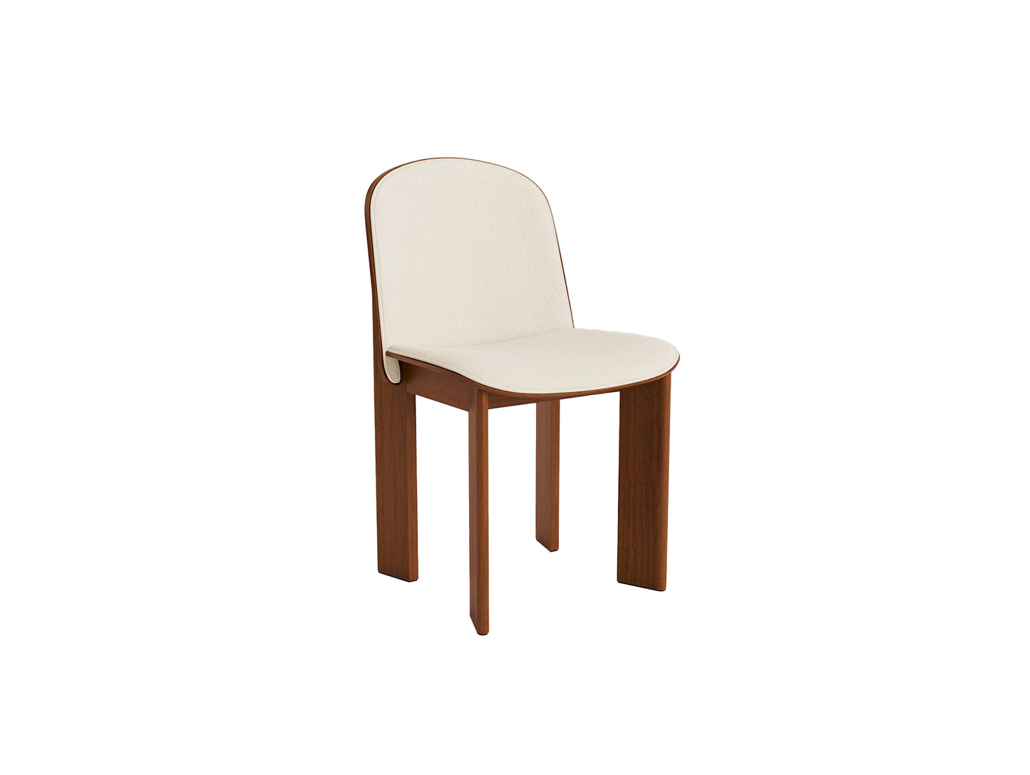 Chisel 65 Chair Front Upholstery by HAY - Lacquered Walnut / Turf Cream