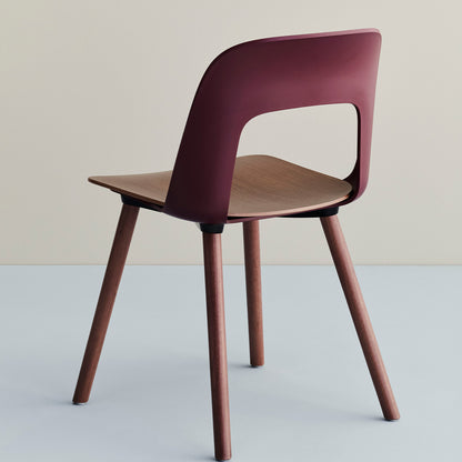 Layout Chair Wood Base 121 by HAY - Lacquered Walnut / Bordeaux