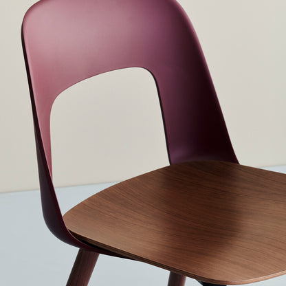 Layout Chair Wood Base 121 by HAY - Lacquered Walnut / Bordeaux