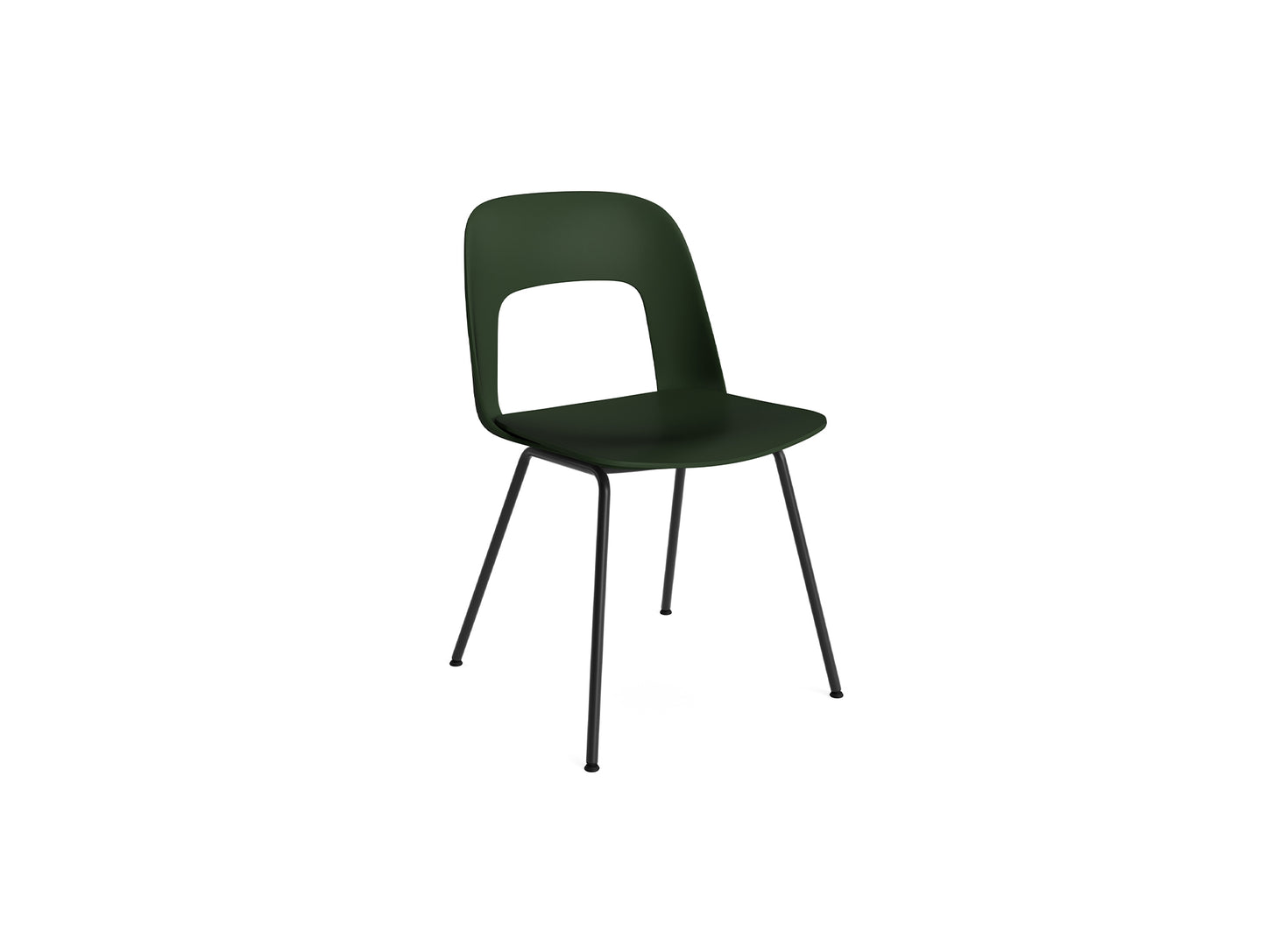Layout Chair 111  Metal Base by HAY - Bottle Green Shell / Black Base