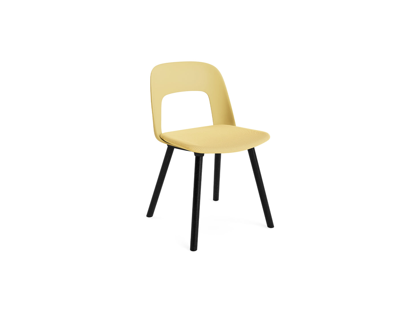 Layout Chair Upholstered - Wood Base (123) by HAY - Black Lacquered Oak / Biscotti / Relate 431