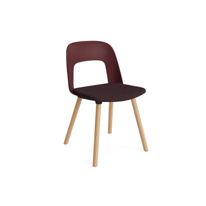 Layout Chair Upholstered - Wood Base (123) by HAY - Lacquered Oak / Bordeaux / Remix 373