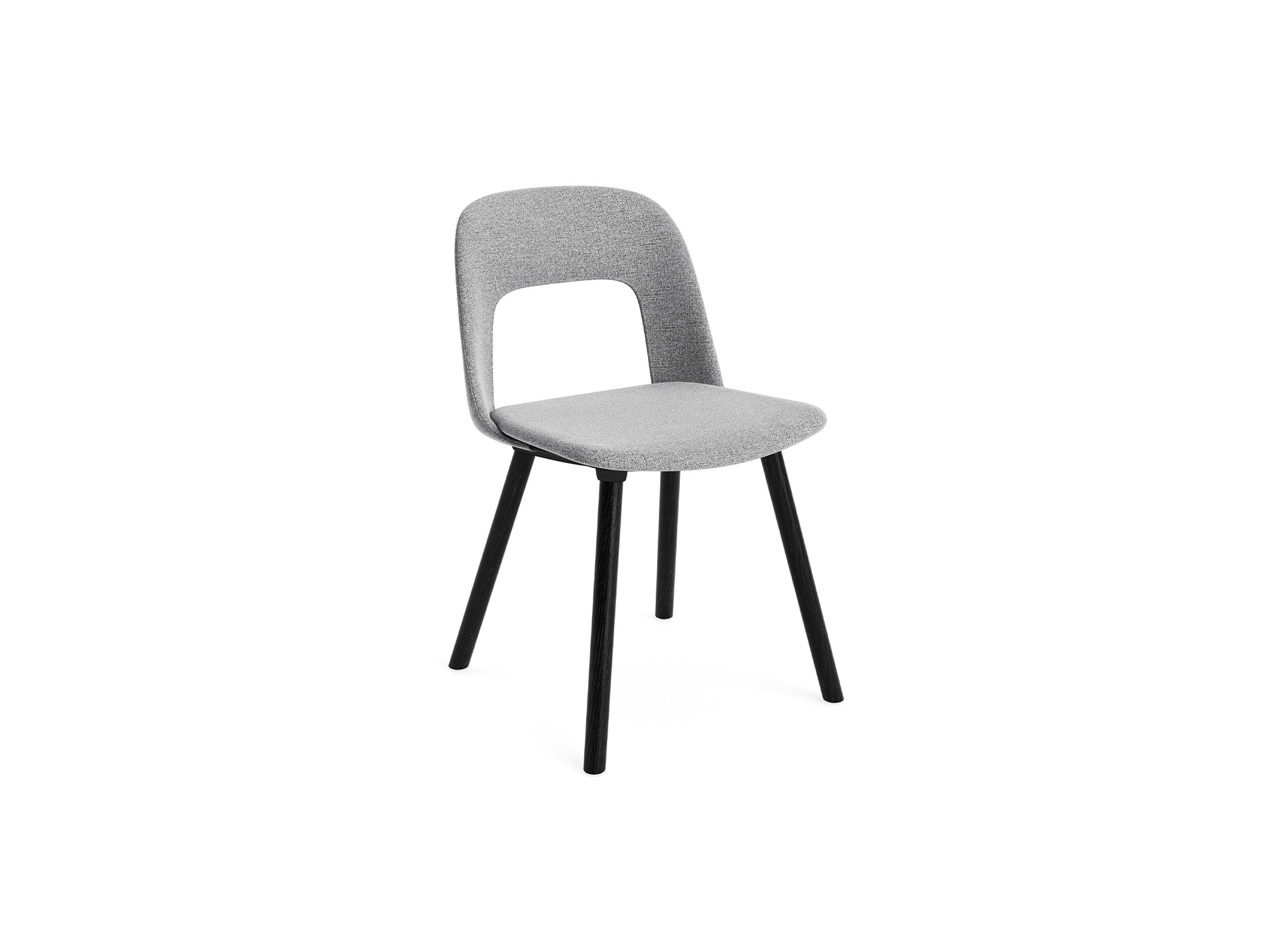 Layout Chair Upholstered - Wood Base (124) by HAY - Black Lacquered Oak / Hallingdal 130