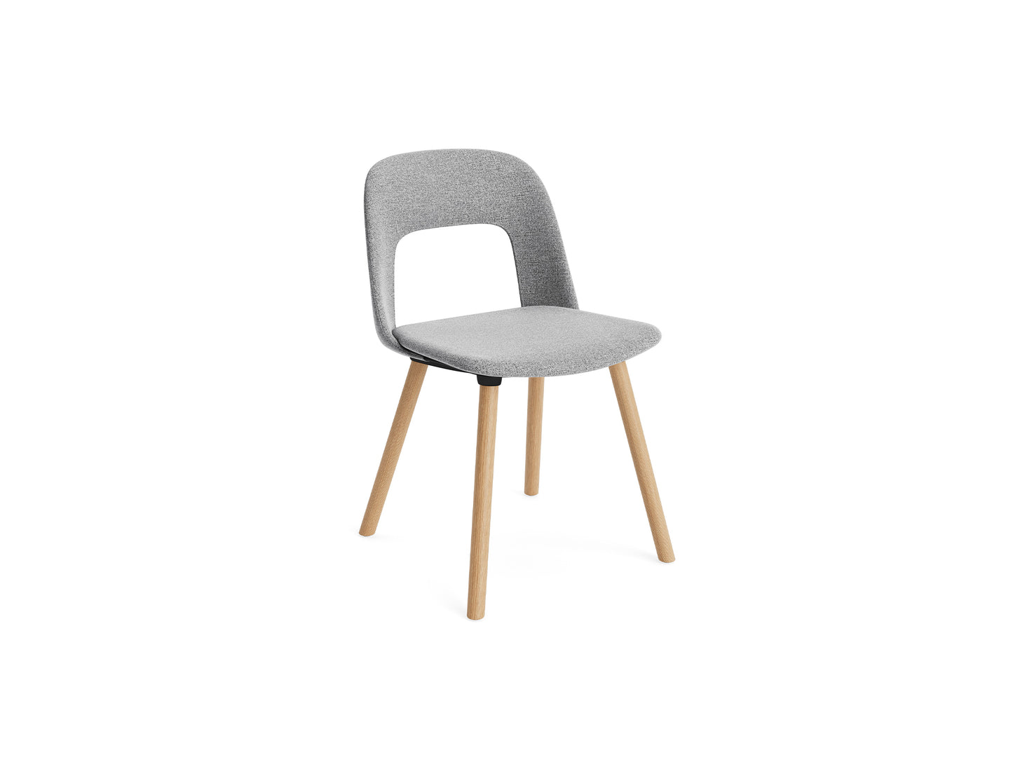 Layout Chair Upholstered - Wood Base (124) by HAY - Lacquered Oak / Hallingdal 130