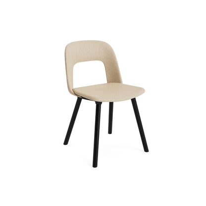 Layout Chair Upholstered - Wood Base (124) by HAY - Black Lacquered Oak / Hallingdal 220 