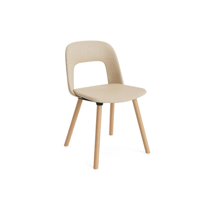 Layout Chair Upholstered - Wood Base (124) by HAY - Lacquered Oak / Hallingdal 220