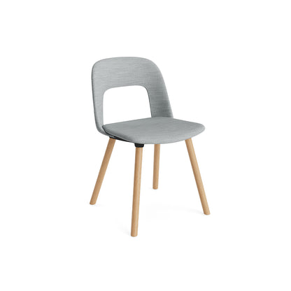 Layout Chair Upholstered - Wood Base (124) by HAY - Lacquered Oak / Remix 123