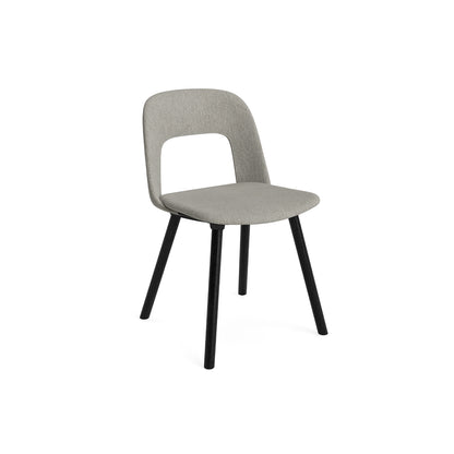 Layout Chair Upholstered - Wood Base (124) by HAY - Black Lacquered Oak / Turf Light Grey