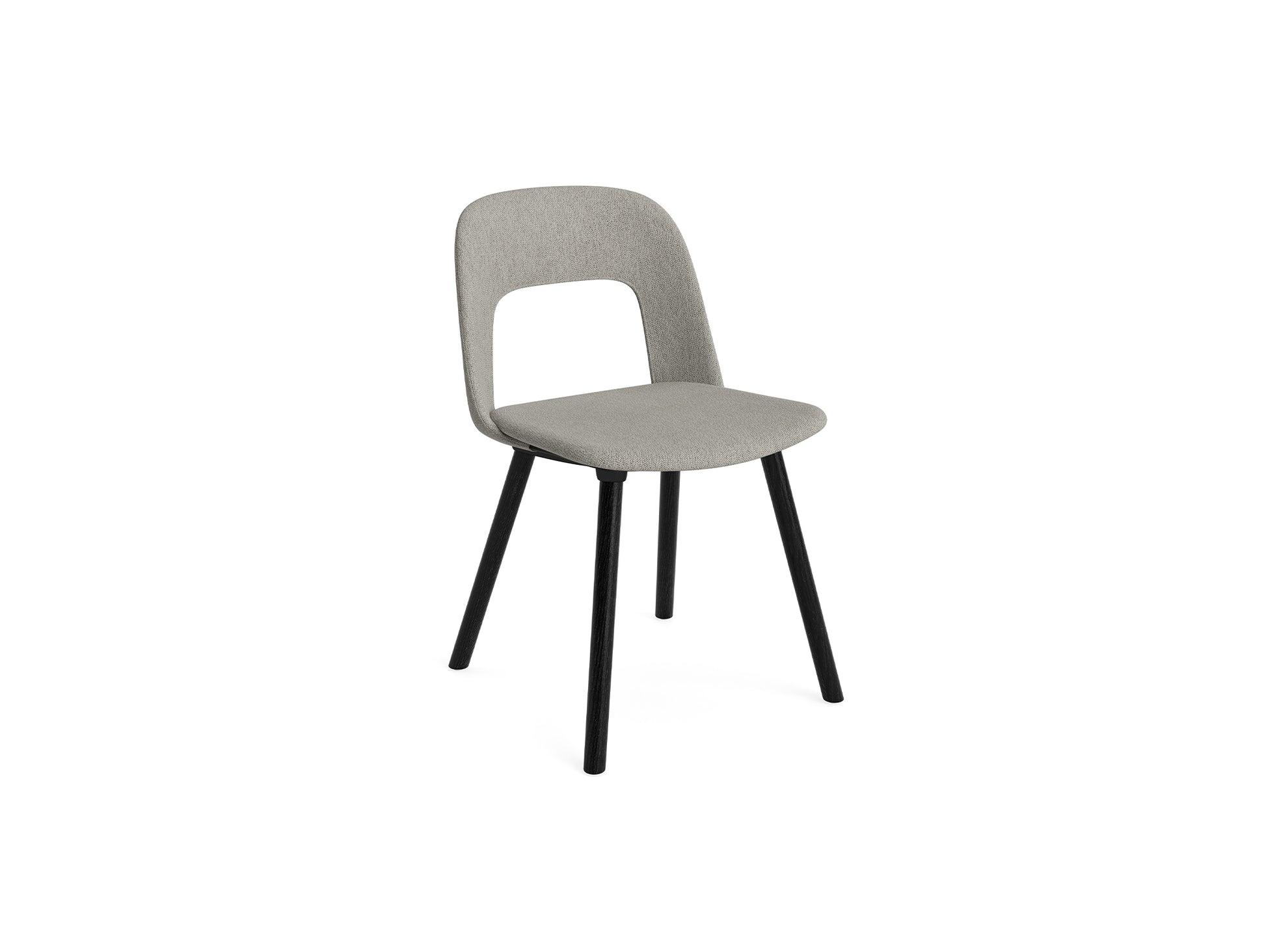 Layout Chair Upholstered - Wood Base (124) by HAY - Black Lacquered Oak / Turf Light Grey