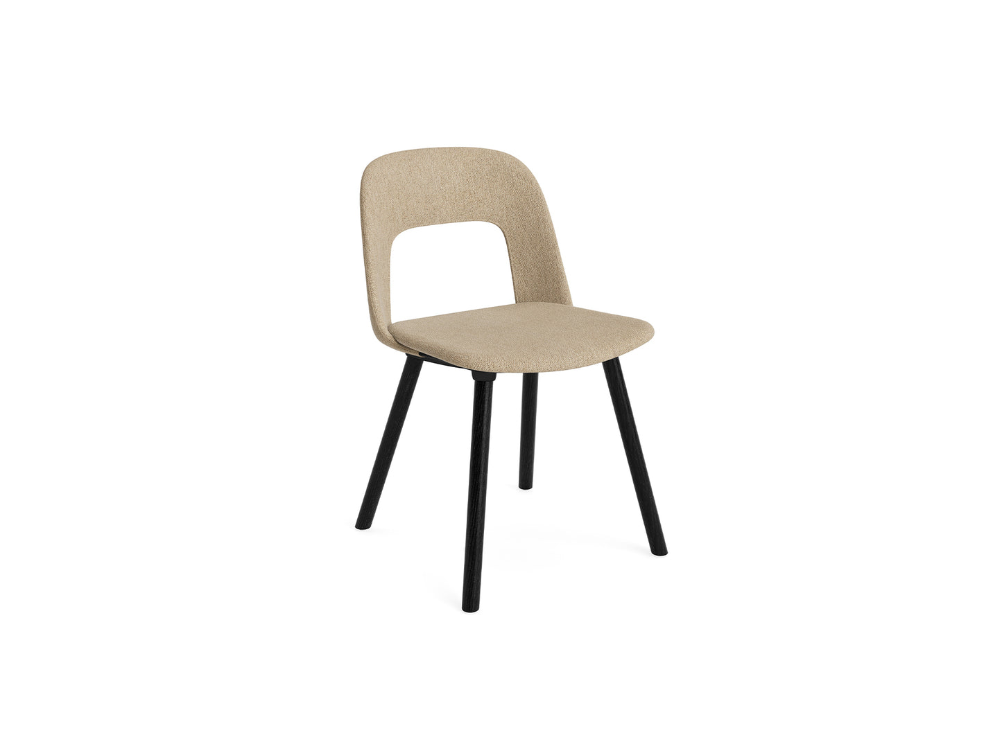 Layout Chair Upholstered - Wood Base (124) by HAY - Black Lacquered Oak / Turf Sand