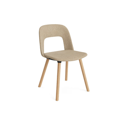 Layout Chair Upholstered - Wood Base (124) by HAY - Lacquered Oak / Turf Sand