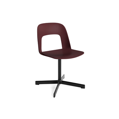 Layout Chair 131 - Swivel Base by HAY - Bordeaux Shell / Black Aluminium