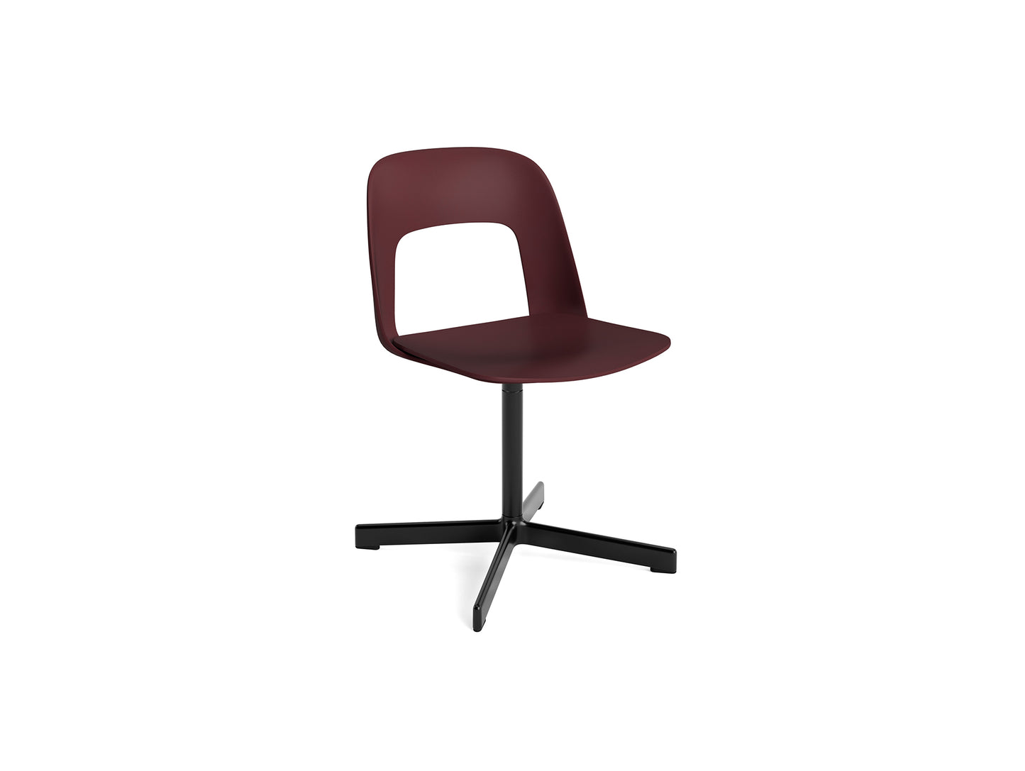 Layout Chair 131 - Swivel Base by HAY - Bordeaux Shell / Black Aluminium