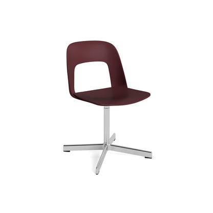 Layout Chair 131 - Swivel Base by HAY - Bordeaux Shell / Polished Aluminium
