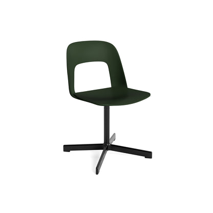 Layout Chair 131 - Swivel Base by HAY - Bottle Green Shell / Black Aluminium