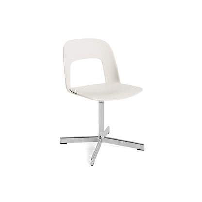 Layout Chair 131 - Swivel Base by HAY - Cream White Shell / Polished Aluminium